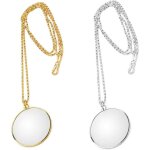 2 pi�ces lentille monocle loupe, collier de lentille optique, loupe lecture d�coration, loupe cha�ne ...