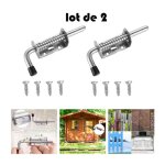 2 pices loquet ressort robuste inox, 10 x 128mm boulons  ressort en acier inoxydable, barrel bolt pour ...