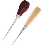 2 pi�ces machine � coudre en cuir ronde � manche en bois outil de poin�on en forme de gourde poin�on ...