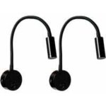 2 pi�ces noire lampe de lecture murale 3w, flexible cou r�glable applique lampe de bureau en aluminium, ...