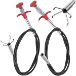 2 pi�ces pince telescopique flexible 200 cm / 90 cm furet deboucheur canalisation evier furet plomberie ...