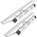 Ahlsen - 2 pices en plastique rgle de roulement de mesure, rgle de rouleau de dessin, rgle parallle, ...