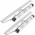 2 pi�ces en plastique r�gle de roulement de mesure, r�gle de rouleau de dessin, r�gle parall�le, r�gle ...