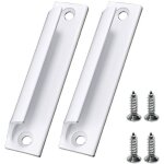 [jamais utilis�] 2 pi�ces poign�e blanc de porte coulissante poign�e meuble en alliage d'aluminium poign�e ...