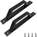 2 pi�ces poign�e de porte de grange coulissante, poign�e noir poign�e de porte coulissante avec vis pour ...