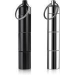 2 pi�ces porte - cl�s bo�te � pilules �tanche mini pilulier de poche aluminium pillulier porte cle bo�tes ...