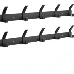 2 pices porte manteau mural, patre murale avec 5 crochets, patere murale en acier inoxydable, crochet ...