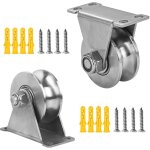 2 pi�ces poulie de levage mouflage inox, u - poulies simple pour cable, 48mm poulie avec roulements, ...