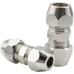 2 pi�ces raccords � compression cuivre nickel�, raccord olive 8mm gaz, connecteurs de tubes 8mm x 34mm ...