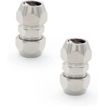 2 pi�ces raccord olive gaz. argent tuyau pneumatique raccord. cuivre nickel� tube double droite connecteur ...
