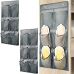2 pi�ces rangement chaussures suspendu, pliable organiseur de chaussures sur la porte, porte chaussures ...