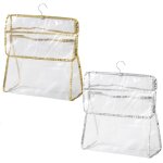 Ahlsen - 2 pices sac fourre - tout transparent, portable sacs de douche, sac de douche voyage avec crochet, ...