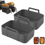 2 pi�ces silicone moule air fryer accessoires, friteuse sans huile friteuse air chaud panier r�utilisable ...