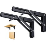 2 pi�ces support d' �tag�res pliable, 300mm �querre pliante noir support console pliants, murale supports ...