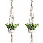 2 pièce suspension corde plante macramé, corde de coton panier de fleurs en macramé suspendu brindille ... 2 pièce suspension corde plante macramé, corde de coton panier de fleurs en macramé suspendu brindille ...