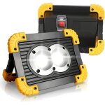 2 projecteurs de travail led - batterie portable �tanche avec 2 piles rechargeables - usb - 4 modes d'�clairag ...