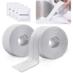 2 rouleaux bande etancheite autocollante impermable, pvc ruban adhesif de scellage mural, douche, toilette, ...