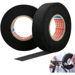 2 rouleaux ruban adh�sif tissu ruban adh�sif isolant noir 15m ruban pour voiture en tissu 19mm / 25mm ...