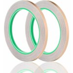 2 rouleau ruban cuivre, 20m x 6mm bande cuivre anti limaces adhesif cuivre double conducteur, ruban adhsif ...