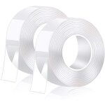 2 ruban adh�sif double face ultra - fort, nano - ruban lavable transparent, gel double face antid�rapant ...