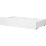 2 tiroirs de lit en bois de pin blanc robustes et spacieux � roulettes en gomme beliani
