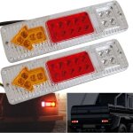 2 x 12v feu arri�re de remorque de camion 19 led feu stop �tanche clignotants invers�s feux arri�re feux ...