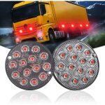 2 x 14led clignotant d'avertissement d'urgence 42w super lumineux rouge balise d'avertissement de danger ...