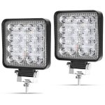 2 x 48w projecteur phare de travail led carr� 12v 24v projecteur led voiture etanche ip67 spot flood ...