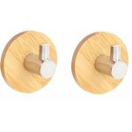 2 x imperm�able crochet adh�sif bambou et acier inoxydable crochets crochets muraux de porte en m�tal ...
