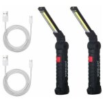 2 x lampe de travail cob baladeuse led rechargeable lampe atelier cob torche lampe de poche lampe de ...