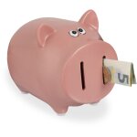 2 x tirelire avec ouverture, dolomite, tirelire enfants et adultes, h x l x p : 12, 5 x 12 x 14 cm, rose ...