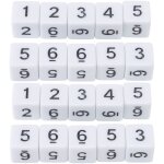 20 d�s � 6 faces en plastique de 16mm avec chiffres, pour jeux de soci�t�, bar ou maison