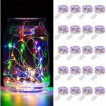 20 pack fairy lights battery operated, 3. 3ft 10 led mini waterproof fairy string lights argent