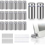 20 pcs entretoise de verre, support mural en acier inoxydable pour clous publicitaires, pour plaques ...