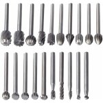20 pcs fraises rotatives, hss burrs rotatives embouts de fraisage outil routage de bois accessoires outil ...