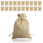 20 pcs sachets en jute, pochettes sachets en lin, sac cadeau r�utilisable, sac toile de jute pochette ...