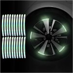 20 pi�ces autocollant r�fl�chissant de jante roue, autocollant imperm�ables pneu voiture, nuit r�fl�chissant ...