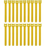 20 pi�ces de bandes velcro jaunes 12x150 mm, doubles faces non adh�sives, attaches r�utilisables ajustables ...