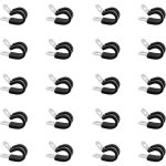 20 pi�ces collier de serrage en p, 6mm collier de fixation de tubes avec insert en caoutchouc, colliers ...