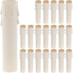 20 pi�ces couvre - bougies lustre plastique blanc manchons douilles chandelier effet cire accessoires ...