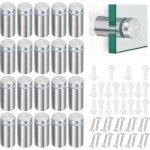 20 pi�ces entretoises murales en verre en acier inoxydable, vis publicitaire support de panneau, vis ...