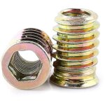20 pi�ces inserts filet�s m8 hexagonaux, �crous pour bois, kit assemblage meuble, inserts � visser pour ...