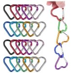 20 pi�ces petit mousqueton, coeur mousqueton en aluminium, mousqueton porte cl�s, durable mini mousqueton ...