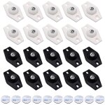 20 pi�ces roulettes pivotantes auto - adh�sives, mini transfert roulettes de meubles � 360 degr�s, silencieuse ...