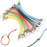 20 tendeurs caoutchouc courts avec crochets, cordes serrage r�glables bagages / barres toit / ext�rieur ...