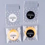 200 pices sachet en cellophane, sac sachet pochette de biscuit avec auto - adhsive transparent sacs ...