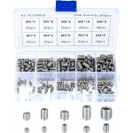 200 pices vis sans tte en acier inox, m3 m4 m5 m6 m8 vis  mtaux, assortiment kit de fixations vis ...