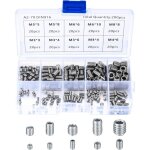 200 pi�ces vis sans t�te en acier inox, m3 m4 m5 m6 m8 vis � m�taux, assortiment kit de fixations vis ...