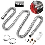 Swanew - 200cm tuyau d'chappement de chauffage de voiture, 2. 5cm acier inoxydable de stationnement ...