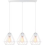 20cm plafonnier rétro blanc lustre vintage 3 lumières lampes suspendues industrielles suspension luminaire ... 20cm plafonnier rétro blanc lustre vintage 3 lumières lampes suspendues industrielles suspension luminaire ...